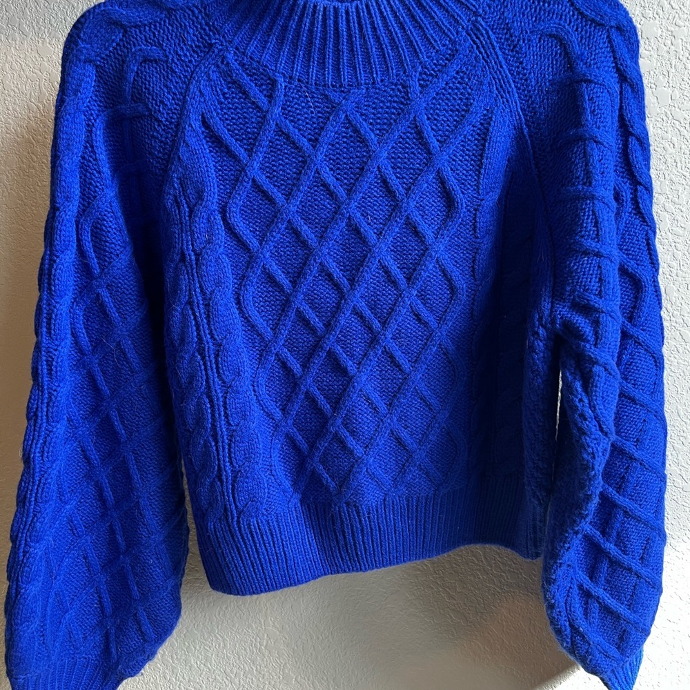 Blue Cable Knit Sweater
